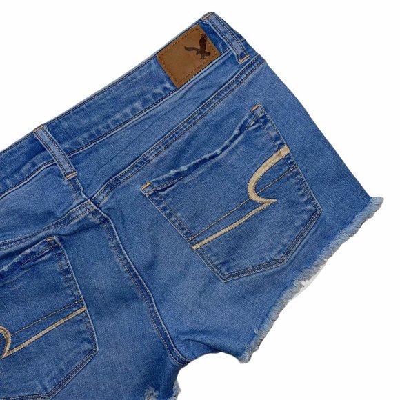 American Eagle Light Distressed Stretch Shorts 8 - Picture 8 of 9